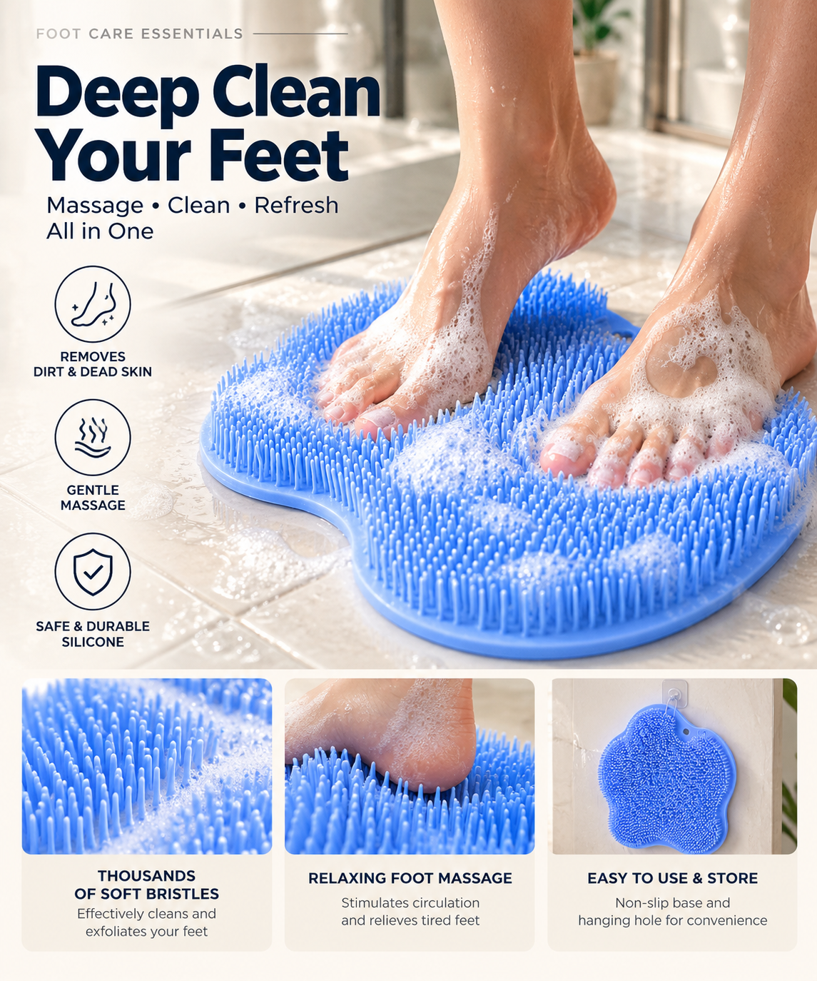 Silicone Foot Scrubber Mat